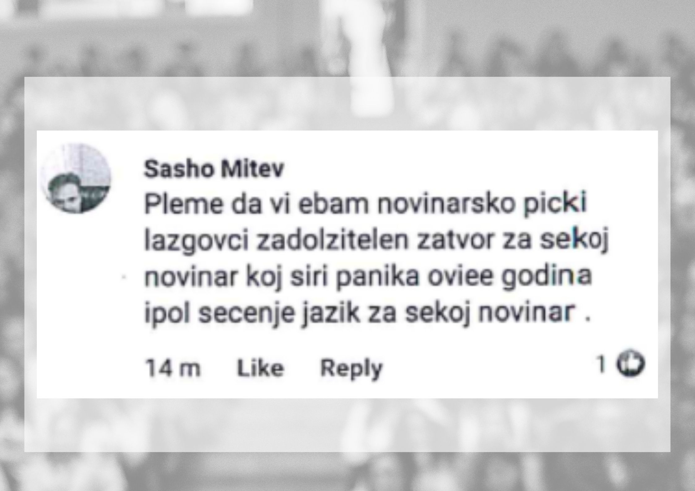 Условна казна затвор за коментар со омраза напишан на Фејсбук страната на ЗНМ