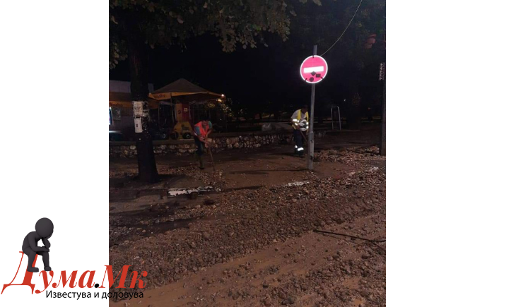 Силно невреме во Кавадарци поплави подруми и создаде проблеми на улици (фото)