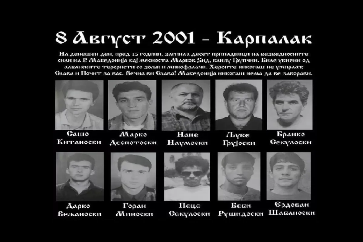 Дваесет и една година од загинувањето на армиските припадници кај Карпалак