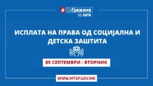 МТСП: Во тек е исплатата на правата од социјална и детска заштита